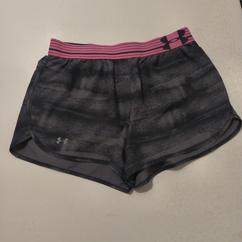 Under Armour Women's Athletic Shorts - Black with Pink Waistband